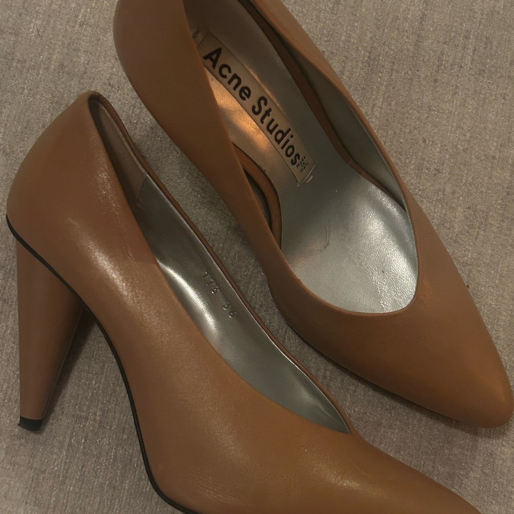 Acne Studios Tan Leather Heels